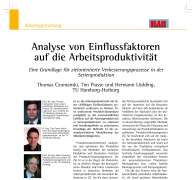 Analyse von Einflussfaktoren auf die Arbeitsproduktivität